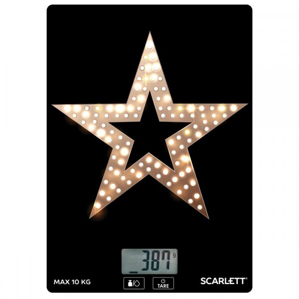 

Весы кухонные, бытовые SCARLETT, Кухонные весы Scarlett SC-KS57P96 Gold Stars
