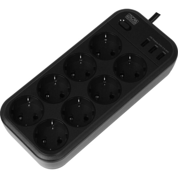 Сетевой фильтр Powercom SP-08 USB03AB (1.8 м, 8 розеток, черный) Сетевой фильтр Powercom SP-08 USB03AB (1.8 м, 8 розеток, черный)