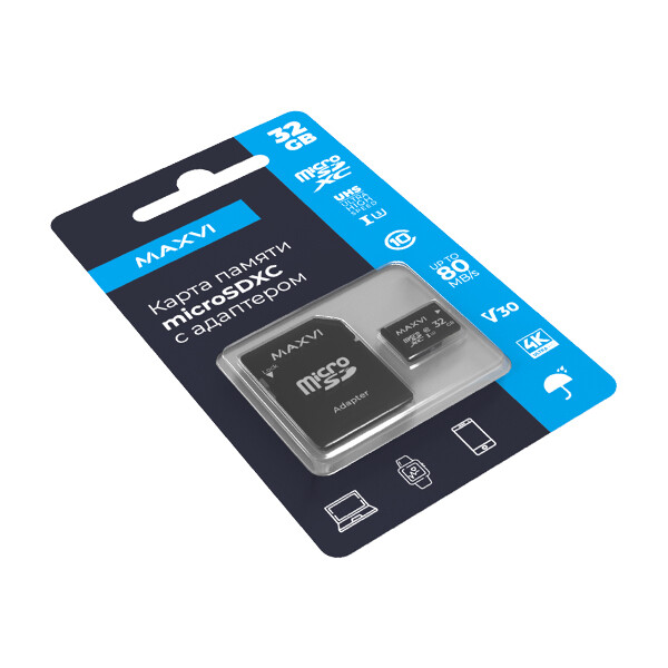 Карта памяти Maxvi microSDXC 32GB (MSD32GBC10V30) Карта памяти Maxvi microSDXC 32GB (MSD32GBC10V30)