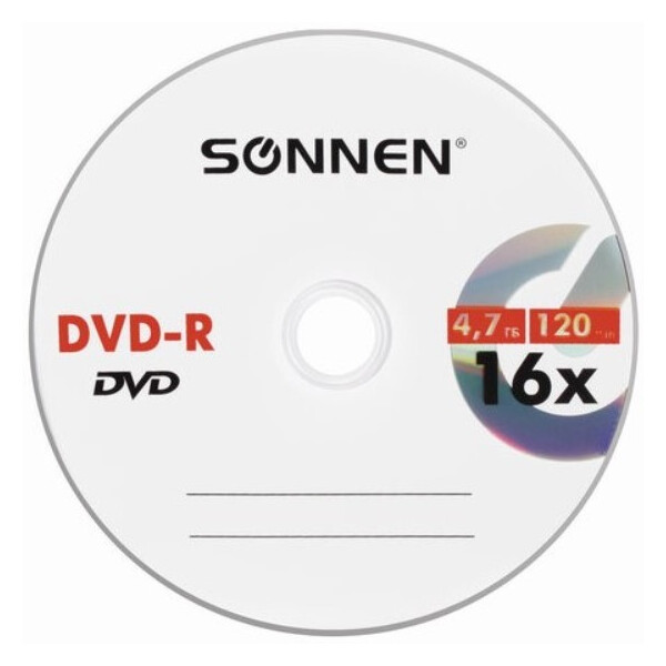 DVD-R SONNEN 4,7Гб 16x, набор 50 шт. 512574 DVD-R SONNEN 4,7Гб 16x, набор 50 шт. 512574