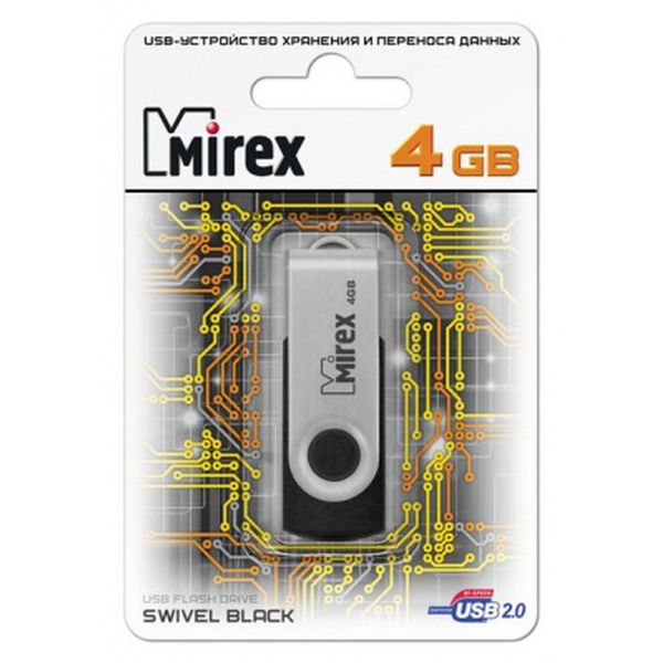 USB Flash MIREX Swiwel Black 4GB (13600-FMURUS04) USB Flash MIREX Swiwel Black 4GB (13600-FMURUS04)