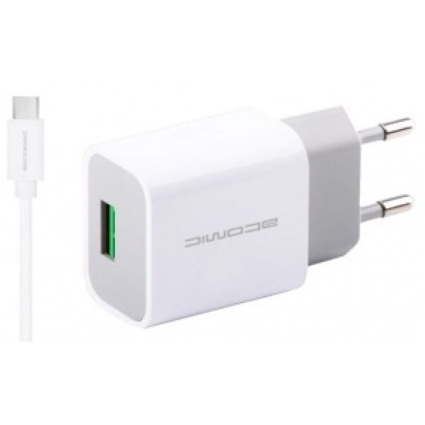 Зарядное устройство Atomic U2 с кабелем microUSB (белый)
