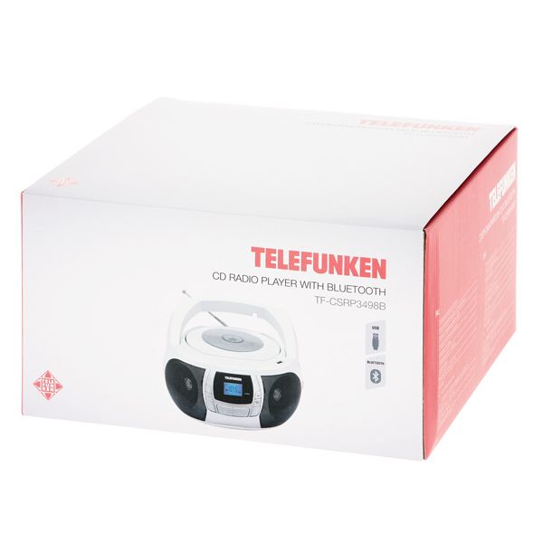 Магнитола TELEFUNKEN TF-CSRP3498B (белый с черным) Магнитола TELEFUNKEN TF-CSRP3498B (белый с черным)