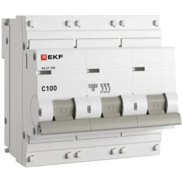 Выключатель автоматический EKF PROxima ВА 47-100 3P 100А (C) 10kA