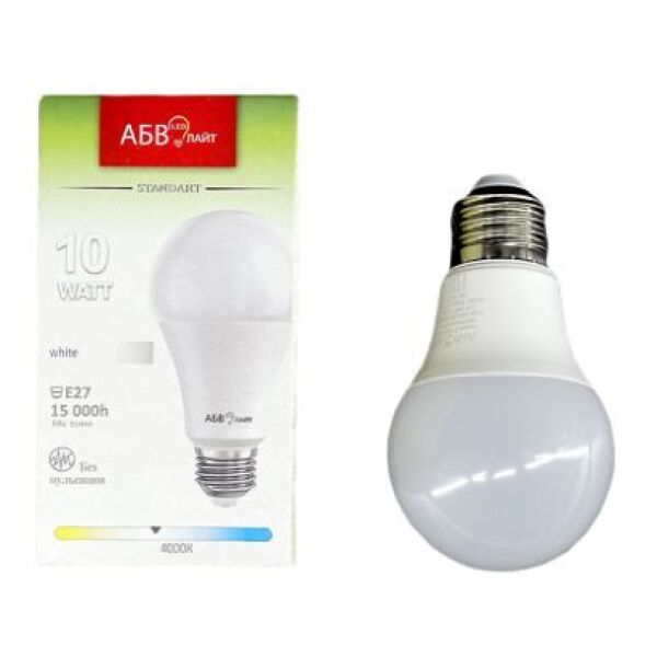 Лампа светодиодная АБВ Standart A60 10W E27 4000К