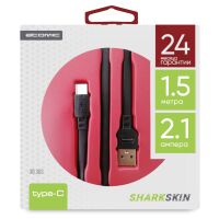 Кабель ATOMIC SHARKSKIN USB-Type C (черный) Кабель ATOMIC SHARKSKIN USB-Type C (черный)