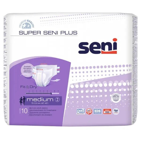 Подгузники для взрослых Seni Super Plus M (10 шт)