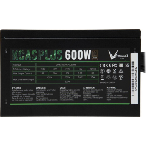 Блок питания Formula KCAS Plus 600W Блок питания Formula KCAS Plus 600W