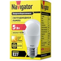 Лампа светодиодная NAVIGATOR NLL-P-G45-5-230-2.7K-E27 Лампа светодиодная NAVIGATOR NLL-P-G45-5-230-2.7K-E27