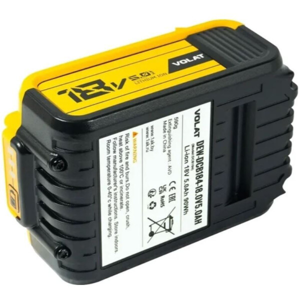 Аккумуляторная батарея VOLAT для DeWalt 18.0V 5.0AH (Li-ion) DEW-DCB184 Аккумуляторная батарея VOLAT для DeWalt 18.0V 5.0AH (Li-ion) DEW-DCB184