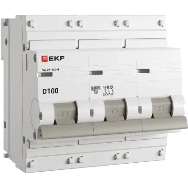Выключатель автоматический EKF PROxima ВА 47-100 3P 100А (D) 10kA (без теплового расцепителя)