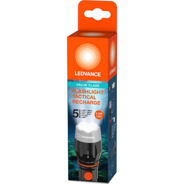 Фонарь тактический USB LEDVANCE FLASHL TACTIC RECH Фонарь тактический USB LEDVANCE FLASHL TACTIC RECH