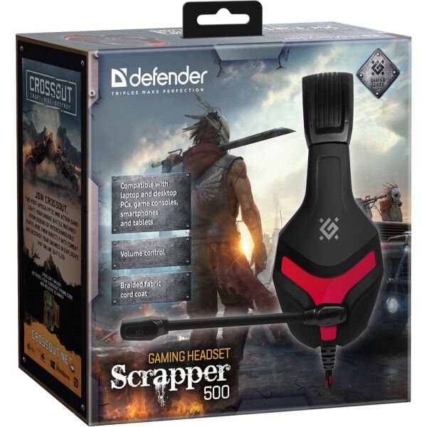 Наушники Defender Scrapper 500 (черный/красный) Наушники Defender Scrapper 500 (черный/красный)