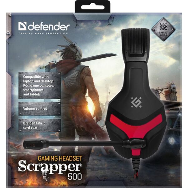 Наушники Defender Scrapper 500 (черный/красный) Наушники Defender Scrapper 500 (черный/красный)