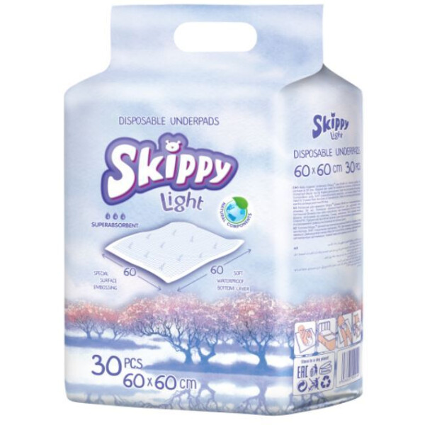 Одноразовые пеленки Skippy Light 60x60 (30 шт)