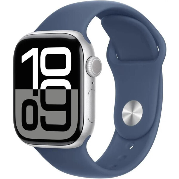Смарт-часы Apple Watch Series 10 GPS 42mm Silver Case Denim Sport Band S/M A2997 (MWWA3LW/A)