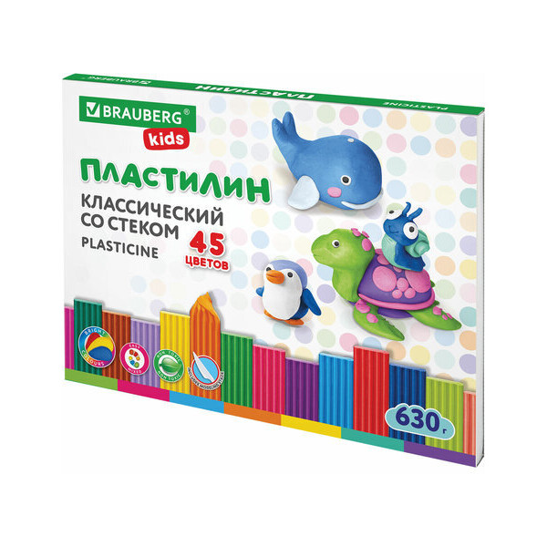 Пластилин BRAUBERG KIDS 106680 (45 цв.)