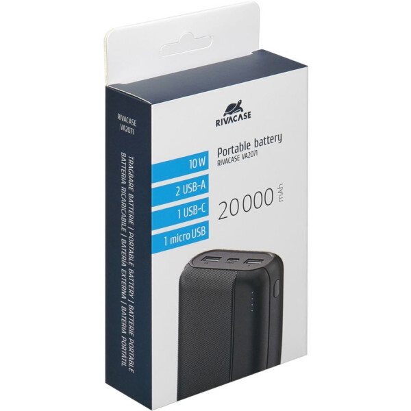 Внешний аккумулятор RIVACASE VA2071 (20000 мАч) Black Внешний аккумулятор RIVACASE VA2071 (20000 мАч) Black