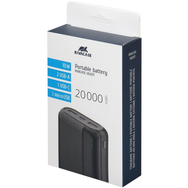 Внешний аккумулятор RIVACASE VA2071 (20000 мАч) Black Внешний аккумулятор RIVACASE VA2071 (20000 мАч) Black