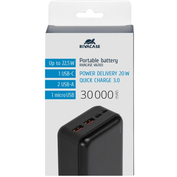Внешний аккумулятор RIVACASE VA2103 (30000 мАч) Black Внешний аккумулятор RIVACASE VA2103 (30000 мАч) Black