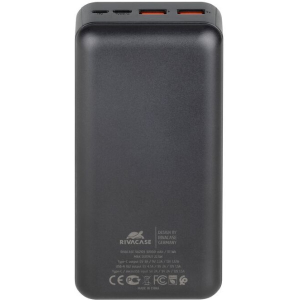 Внешний аккумулятор RIVACASE VA2103 (30000 мАч) Black Внешний аккумулятор RIVACASE VA2103 (30000 мАч) Black