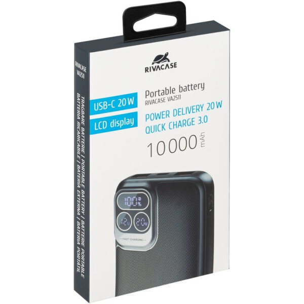 Внешний аккумулятор RIVACASE VA2511 (10 000mAh) Black Внешний аккумулятор RIVACASE VA2511 (10 000mAh) Black