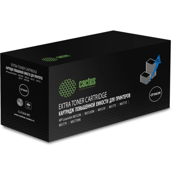 Картридж лазерный Cactus CS-CF363X-MPS CF363XX пурпурный (18000стр.) для HP CLJ M552dn/M553dn/M553N/M553x