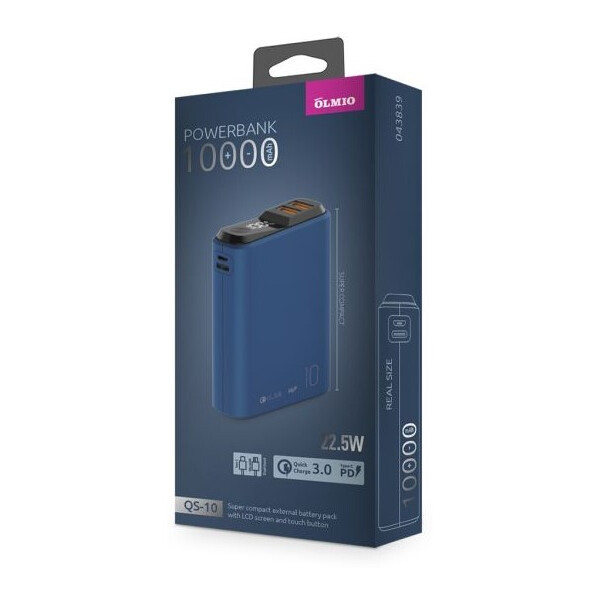 Внешний аккумулятор Olmio QS-10 10000mAh (темно-синий) Внешний аккумулятор Olmio QS-10 10000mAh (темно-синий)