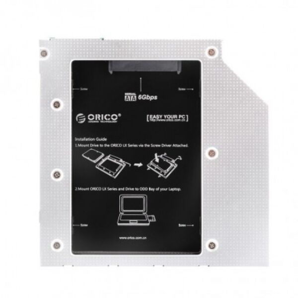 

Боксы для накопителей Orico, Салазки для HDD 2,5'' в отсек привода ноутбука Orico L95SS (серебристый)