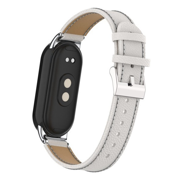 Ремешок Bingo Leather Litchi для XIAOMI Mi Band 8 Белый Ремешок Bingo Leather Litchi для XIAOMI Mi Band 8 Белый