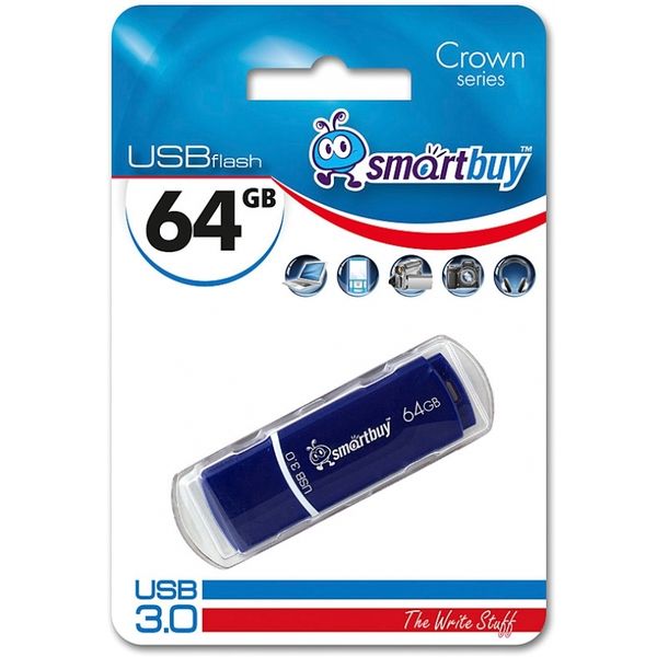 Флеш-накопитель SMARTBUY Crown Blue 64GB (SB64GBCRW-Bl) Флеш-накопитель SMARTBUY Crown Blue 64GB (SB64GBCRW-Bl)