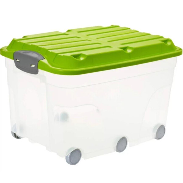 

Товары для хранения Rotho, Контейнер для хранения Rotho Roller 1766605519 (57л, прозрачный/зеленый)