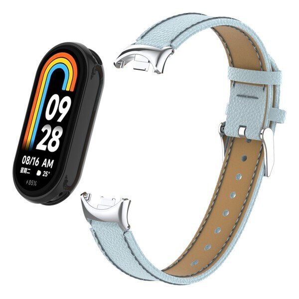 Ремешок BINGO Leather Litchi для XIAOMI Mi Band 8 Голубой Ремешок BINGO Leather Litchi для XIAOMI Mi Band 8 Голубой