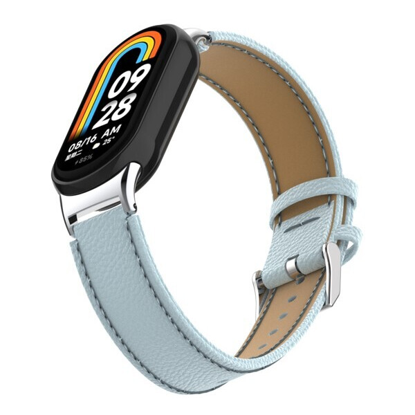 Ремешок BINGO Leather Litchi для XIAOMI Mi Band 8 Голубой Ремешок BINGO Leather Litchi для XIAOMI Mi Band 8 Голубой