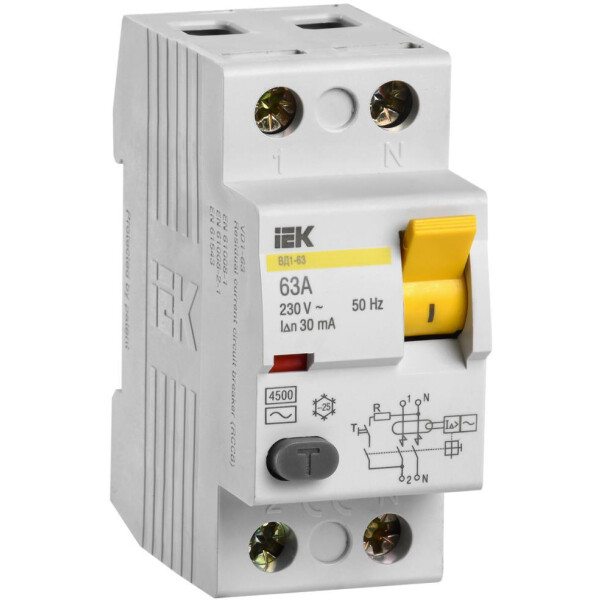 Устройство защитного отключения IEK ВД1-63 2P 63А 30mA MDV10-2-063-030