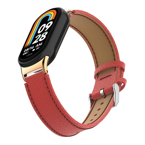 Ремешок Bingo Leather Litchi для XIAOMI Mi Band 8 Красный Ремешок Bingo Leather Litchi для XIAOMI Mi Band 8 Красный