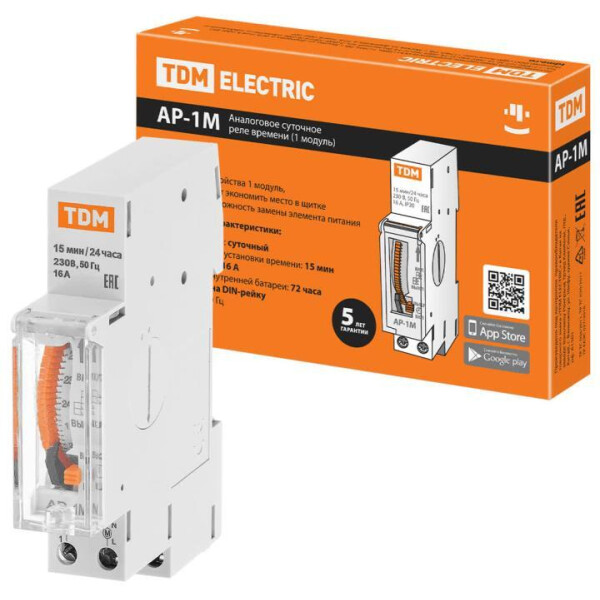 Аналоговое суточное реле TDM Electric SQ1503-0021 (1 модуль)