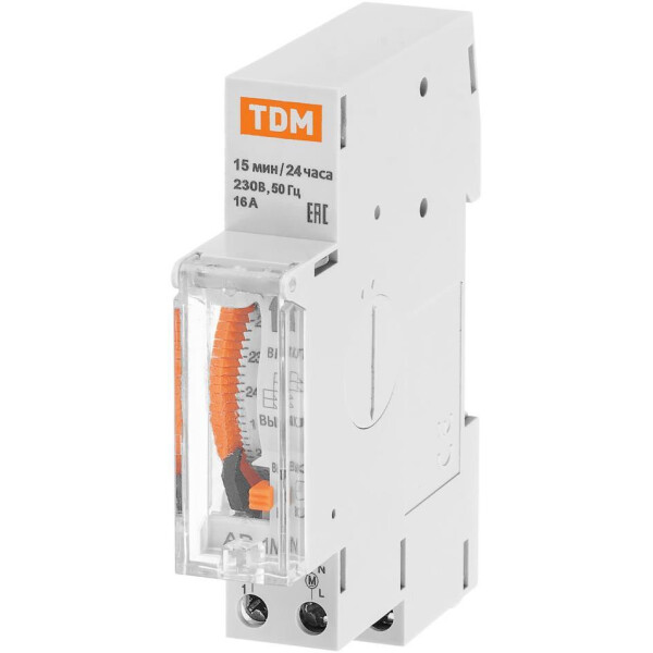 Аналоговое суточное реле TDM Electric SQ1503-0021 (1 модуль) Аналоговое суточное реле TDM Electric SQ1503-0021 (1 модуль)