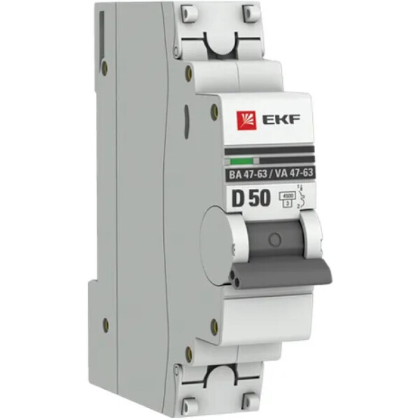 Выключатель автоматический EKF PROxima ВА 47-63 1P 50А (D) 4,5kA