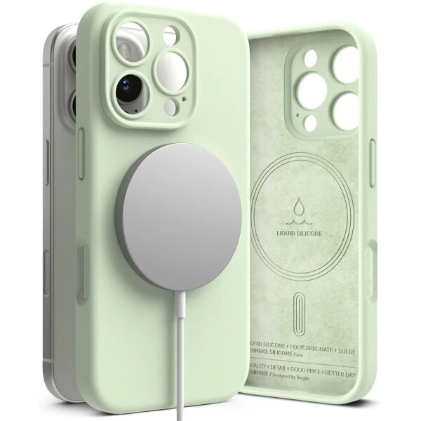 Чехол RINGKE SILICONE MAGNETIC MAGSAFE для IPHONE 16 PRO SOFT MINT