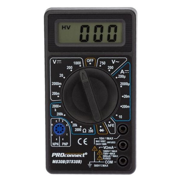 Портативный мультиметр PROconnect M830B (DT830B) 13-3011
