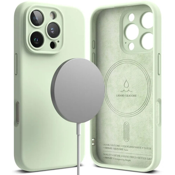 Чехол RINGKE SILICONE MAGNETIC MAGSAFE для IPHONE 16 PRO MAX SOFT MINT Чехол RINGKE SILICONE MAGNETIC MAGSAFE для IPHONE 16 PRO MAX SOFT MINT