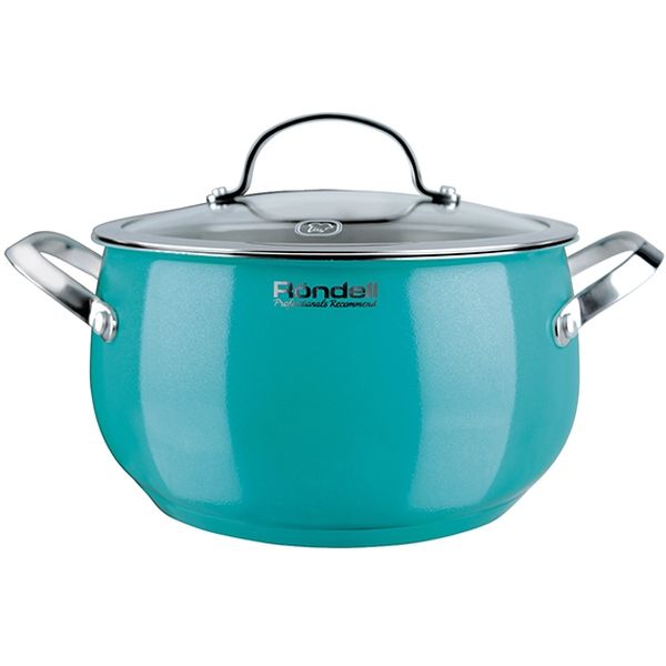 Кастрюля с крышкой Rondell Turquoise 18 см (2,8 л) RDS-717 Кастрюля с крышкой Rondell Turquoise 18 см (2,8 л) RDS-717