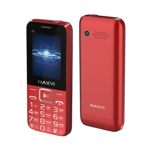 

Сотовые телефоны Maxvi, Мобильный телефон Maxvi P2 +ЗУ WC-111 (винный красный)