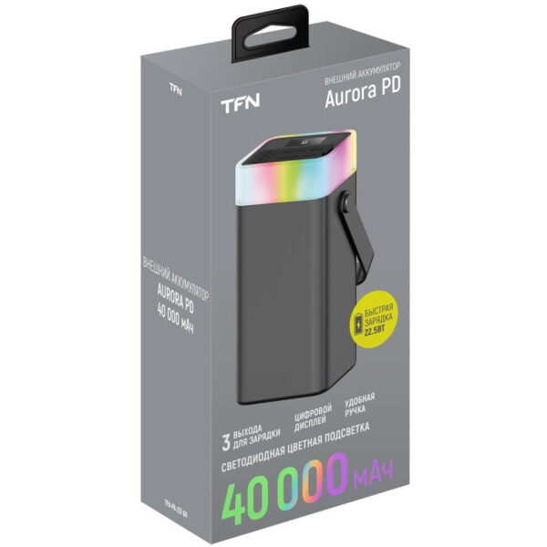 Внешний аккумулятор TFN Apollo 40000mAh RGB (TFN-PB-337-GR (серый) Внешний аккумулятор TFN Apollo 40000mAh RGB (TFN-PB-337-GR (серый)
