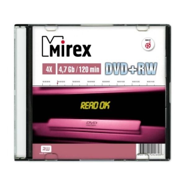 DVD+RW диск MIREX 4.7Gb 4x Mirex slim UL130022A4S DVD+RW диск MIREX 4.7Gb 4x Mirex slim UL130022A4S