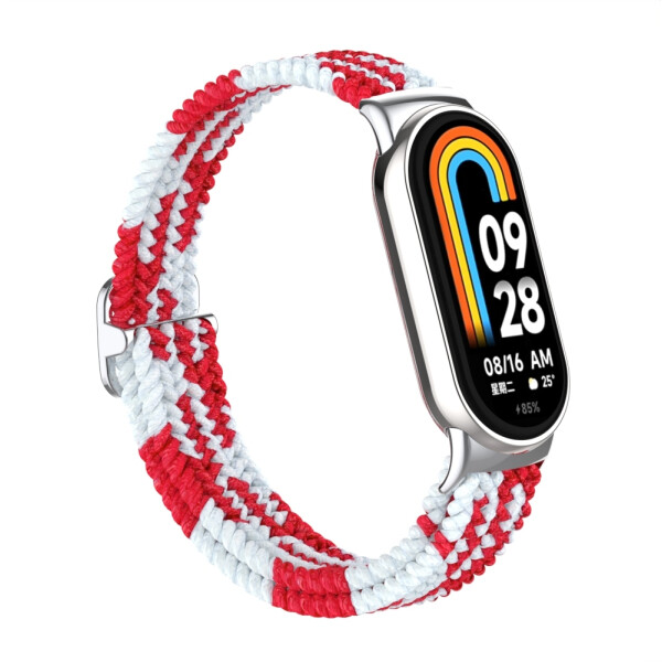 Ремешок Bingo Braided для Xiaomi Mi Band 8 (красный с белым) Ремешок Bingo Braided для Xiaomi Mi Band 8 (красный с белым)