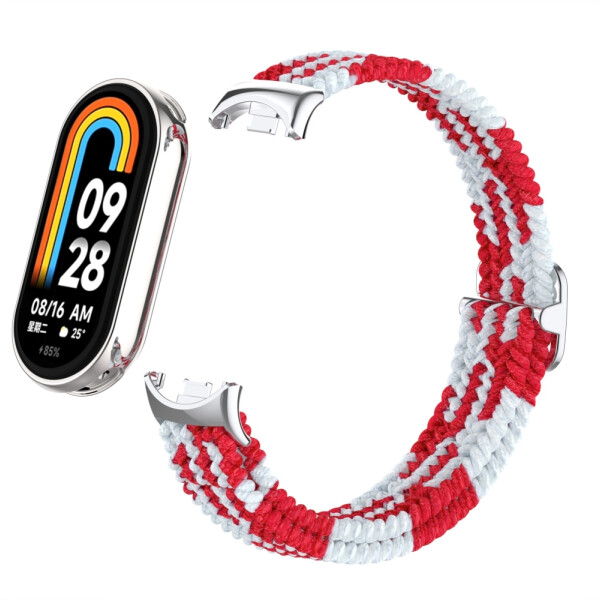 Ремешок Bingo Braided для Xiaomi Mi Band 8 (красный с белым) Ремешок Bingo Braided для Xiaomi Mi Band 8 (красный с белым)