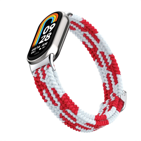 Ремешок Bingo Braided для Xiaomi Mi Band 8 (красный с белым) Ремешок Bingo Braided для Xiaomi Mi Band 8 (красный с белым)