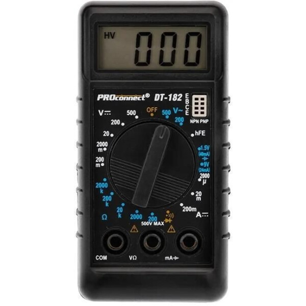 Портативный мультиметр PROconnect М-182 (DT-182) 13-3014